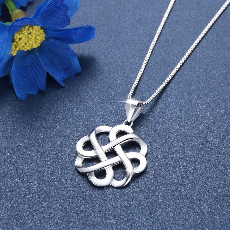 GDDX Irish Celtic Knot Pendant Necklace Sterling Silver Good Luck High Polished Necklaces for Women - Image 4